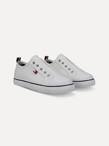 Fiú Tommy Hilfiger Laceless Tornacipő Fehér | HU 2324WNB